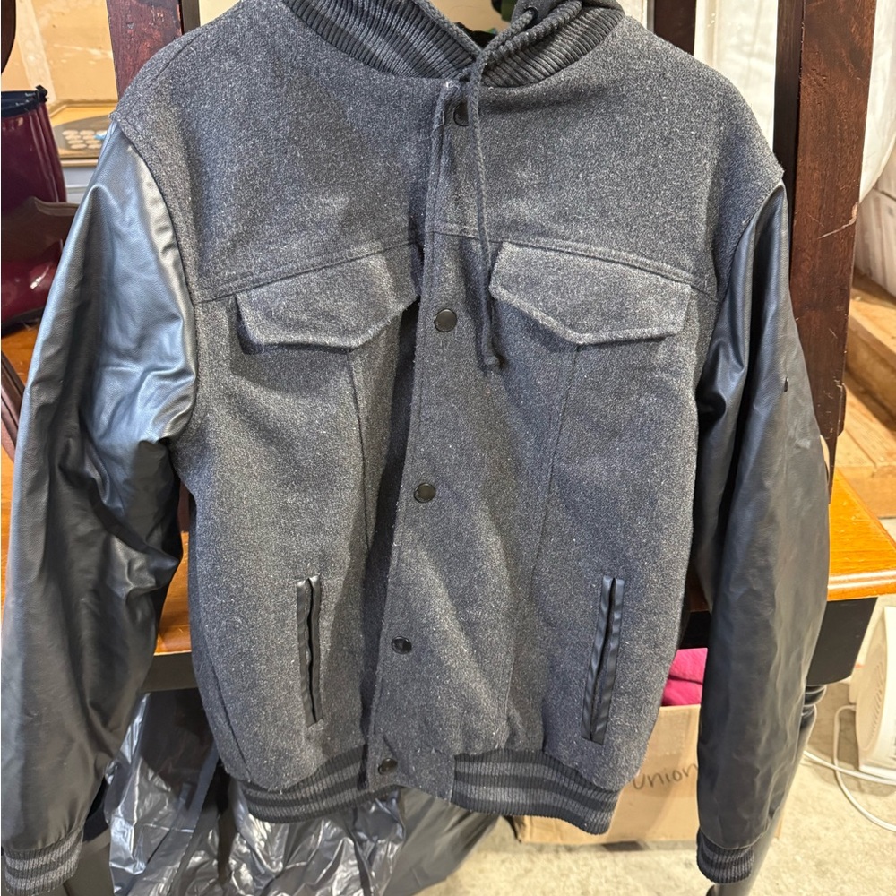 English Laundry Charcoal and Black Bomber Jacket